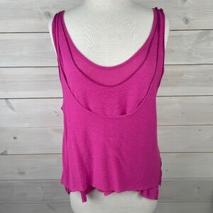 We The Free Hot Pink Tank Top Layered Look